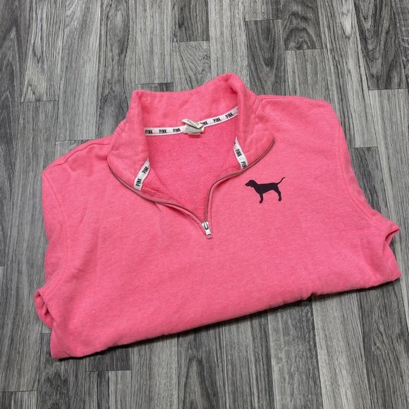 PINK VICTORIA'S SECRET Graphic Hot Pink Pullover Sweatshirt Women's Size Small - Picture 3 of 11